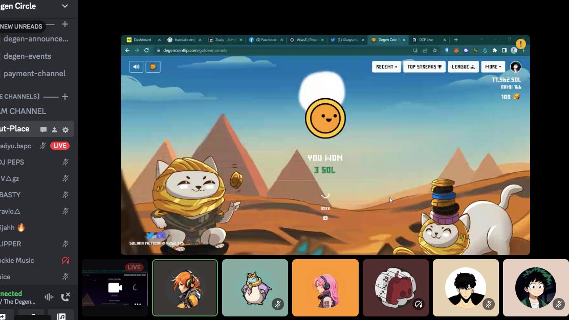 STREAM HAPPENING RIGHT NOW INSIDE DEGEN CIRCLE . JOIN UP 🔥