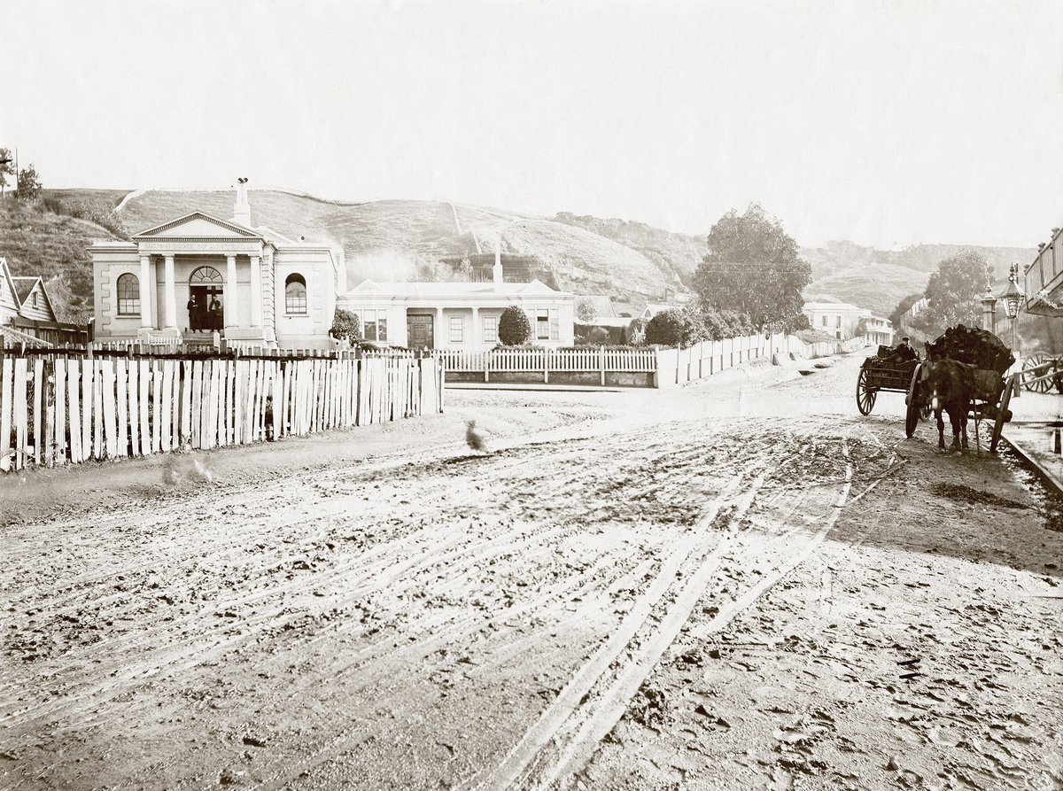 Just digitised: chickens crossing the road in Manners Street, 1864.

Taken looking towards the intersection of Manners, Willis and Boulcott Street wellington.recollect.co.nz/nodes/view/8955