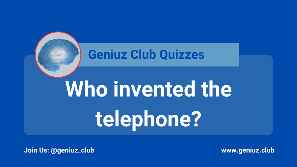 Hey,
📌 GENIUZ QUIZ, Retweet your response to win a bronze ticket….
📌 Join the Telegram group to win a Silver Ticket!!!! 🛩️🥈🎫

Who invented the telephone?

A. Alexander Graham Bell
B. Thomas Edison
C. Albert Einstein
D. Isaac Newton

👇🏻👇🏻
t.me/+ofcv-Klld_hmM…