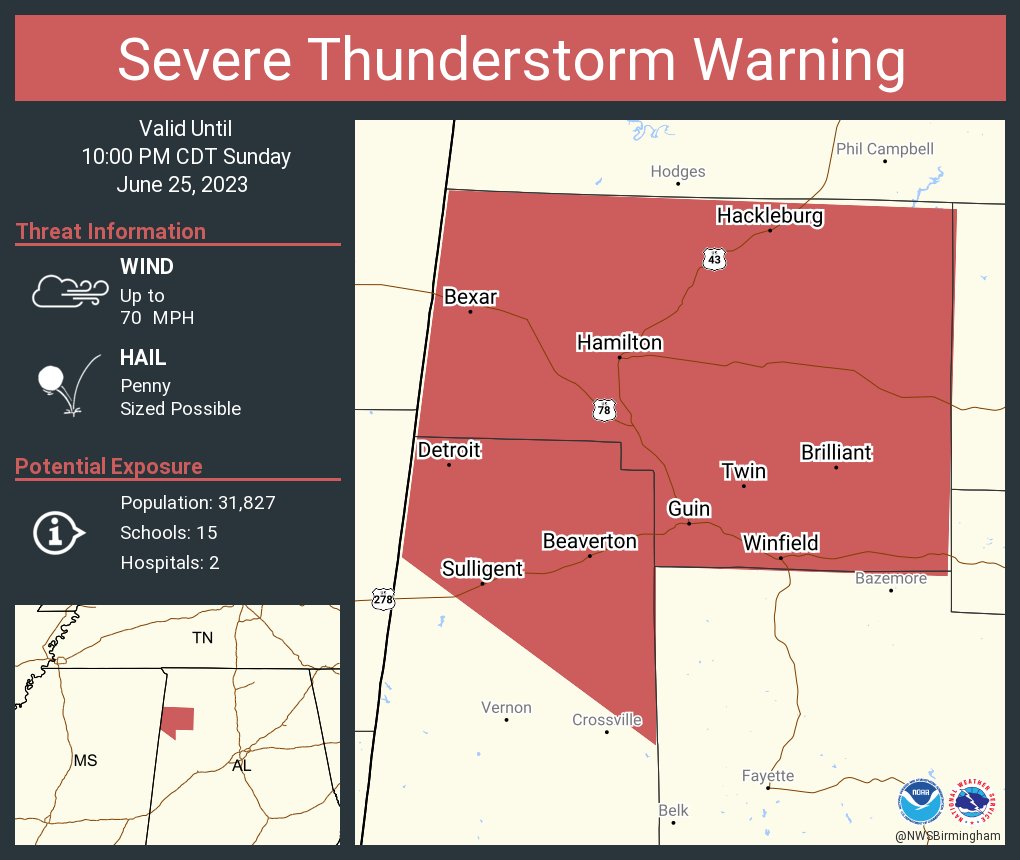 NWS Severe Tstorm on Twitter "Severe Thunderstorm Warning including