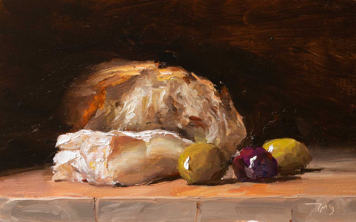 'Bread, cheese, olives' 
— Julian Merrow-Smith, 2020. 
•