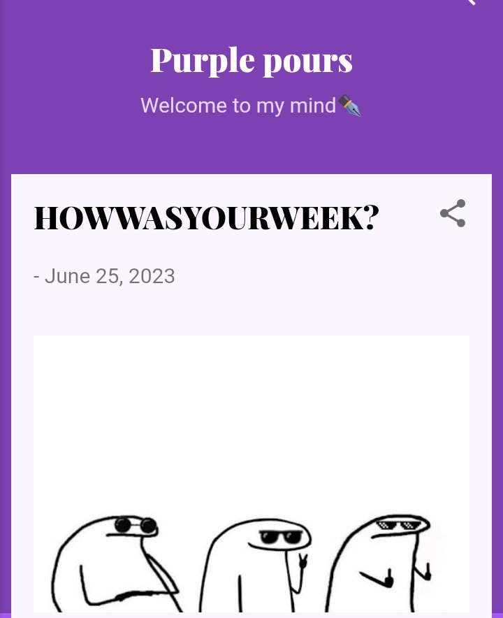 Liyatheflower's tweet image. Weekly entries!
How was your last week? Here's my own answer. Read using the link⬇️
purple-pours.blogspot.com/2023/06/howwas…

#NewWeek #Howwasyourweek #writing
#WritingLife