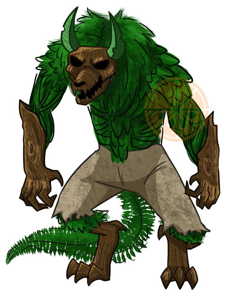 OrangeCocoArt's tweet photo. Mosswolf, a plant elemental werewolf who spends the days sleeping and absorbing sunlight. At night, it roams the forests. Another character for #artfight2023 since the teams are Vampires vs Werewolves.
#art #Werewolf #mosswolf https://t.co/ZeMsOBShZ1