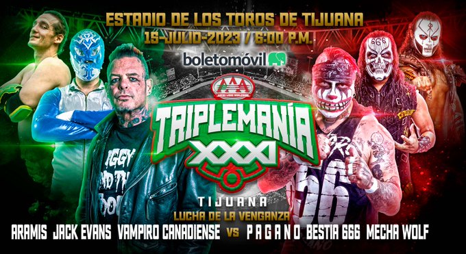 Se viene el regreso de @Pagano656 en #TriplemaníaXXXI Tijuana

@FiteTV - 18:30 hrs. (Hora Tijuana) / 19:30 hrs. (Hora CDMX)
@CanalSpace - 20 hrs. (Hora  Tijuana) / 21 hrs. (Hora CDMX)
@ClaroSports - 20 hrs. (Hora Tijuana) / 21 hrs. (Hora CDMX)

🎟️ bit.ly/boletos-triple…