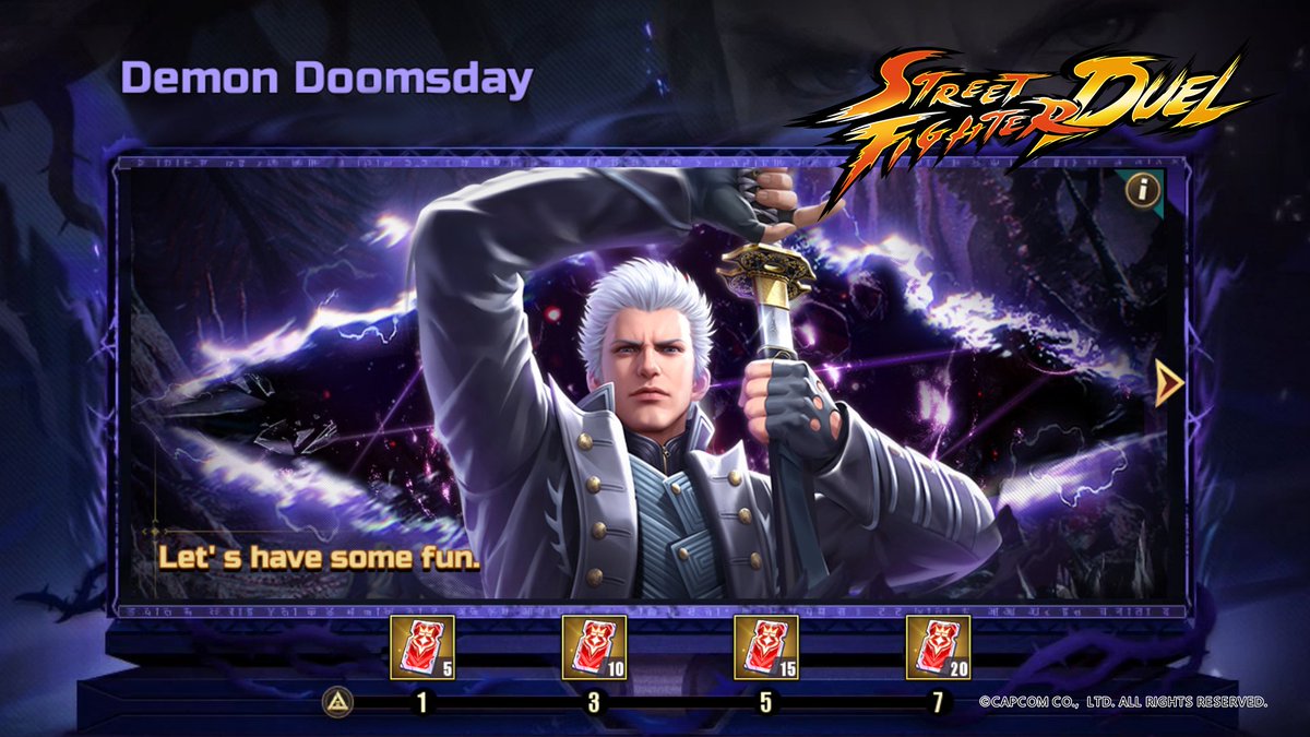 Part 2 of the Devil May Cry collaboration is coming! Remember to share the event and gain the Special Summons!
#StreetFighterDuel