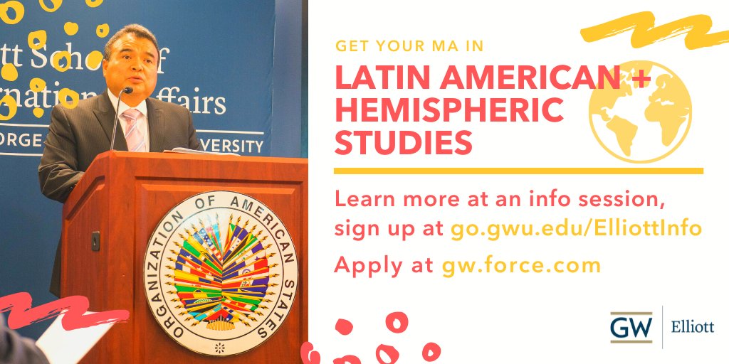 Grad students in <a href="/LAHSPatGW/">LAHSP at GW</a> study #humanrights, #indigenous representation, #anthropology and more. Learn more about this multi-dimensional <a href="/ElliottSchoolGW/">The Elliott School</a> program by signing up for an info session at go.gwu.edu/ElliottInfo