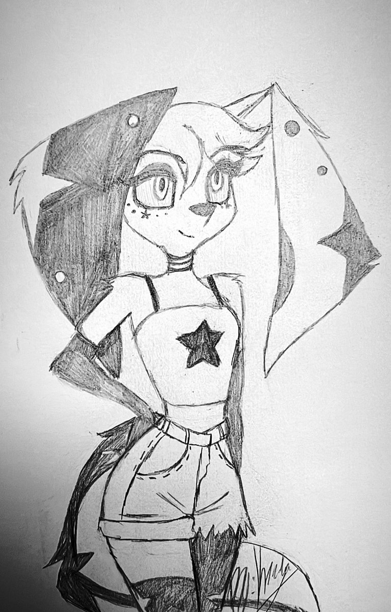 KKitty_Girl's tweet photo. Long time without drawing. My drawing improve a lot. First time doing a helluva boss style , always drawing anime eyes xd.

(Pst: theres no plagiarism of art, I use my own imagination and my own pose)

Not hate comment please :p https://t.co/lejHH2T9po