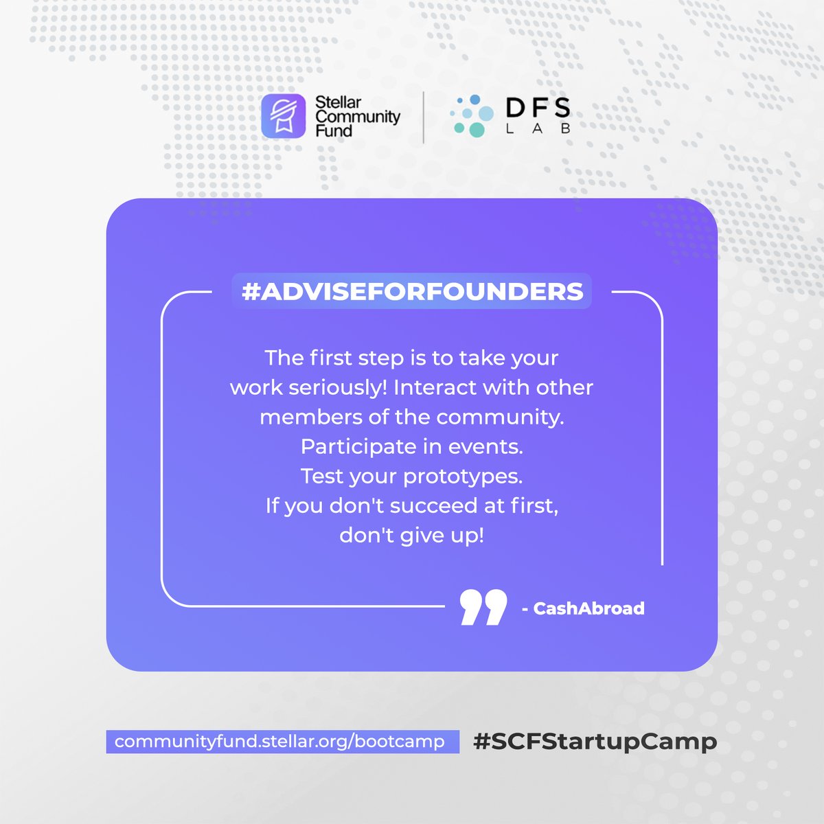 dfsventures's tweet photo. #SCFFounderStories -Our experience was amazing... a great 360-degree experience! - CashAbroad - https://t.co/isLHS3lV3C
Interested in the Stellar Community Fund? Apply for the #SCFStartupCamp for mentorship, technical support, and a supportive community - https://t.co/95rqFdkIQo. https://t.co/FBJYJCoY5A
