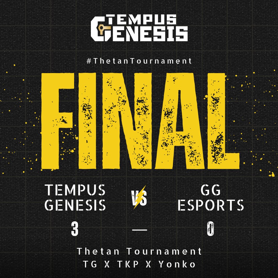 TempusGenesisW3's tweet photo. Congrats to our @ThetanArena team for achieving another victory! Great comeback from last week's disappointing result! ๐ฅ
#Esports #Web3 #Web3Gaming #Web3Esports #W3 #Gaming #ThetanArena #Gamers #Web3Gamers #TempusGenesis #TKPNation #YonkoGuild https://t.co/KctX2rf1CJ