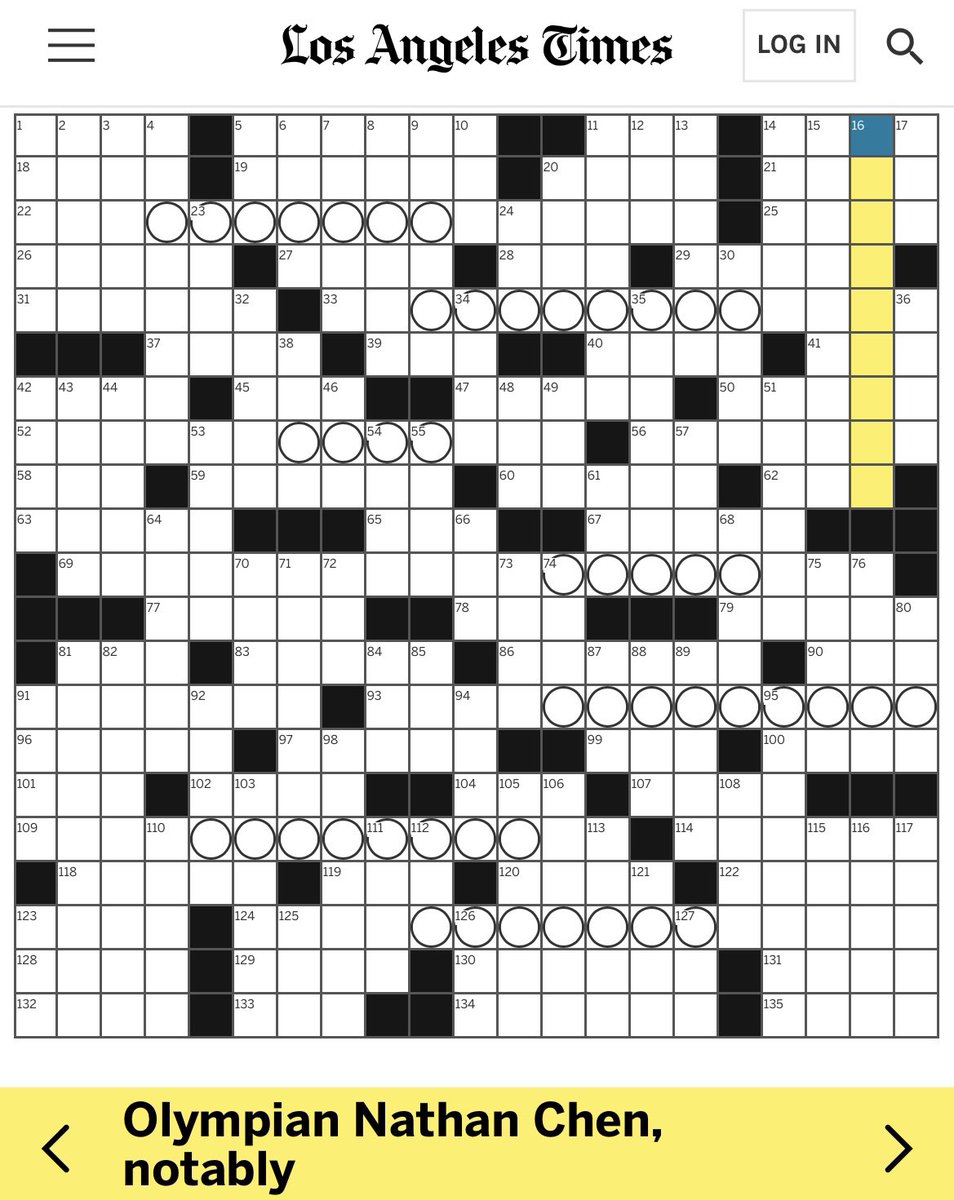 Olympic Chenpion on Twitter "Nathan is featured in the daily crossword