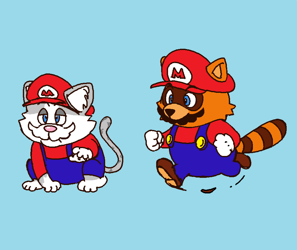 マリオ 「if tanooki and cat mario were designed l」|Toonyのイラスト