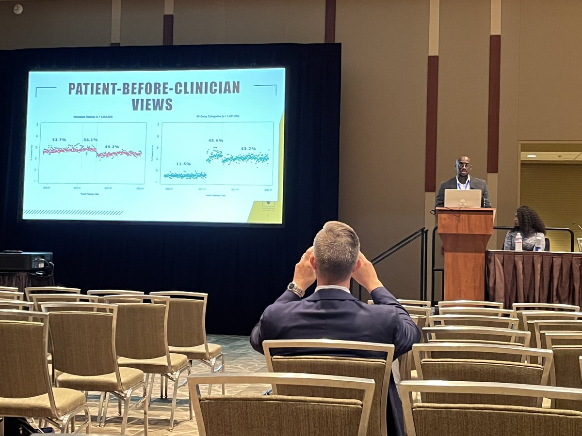 @nana_add0 discussing impact of results release following Cures. Nice graphs! #ARM2023 @bdsteitz @AssumeNormality @jsancker @vumcdbmi