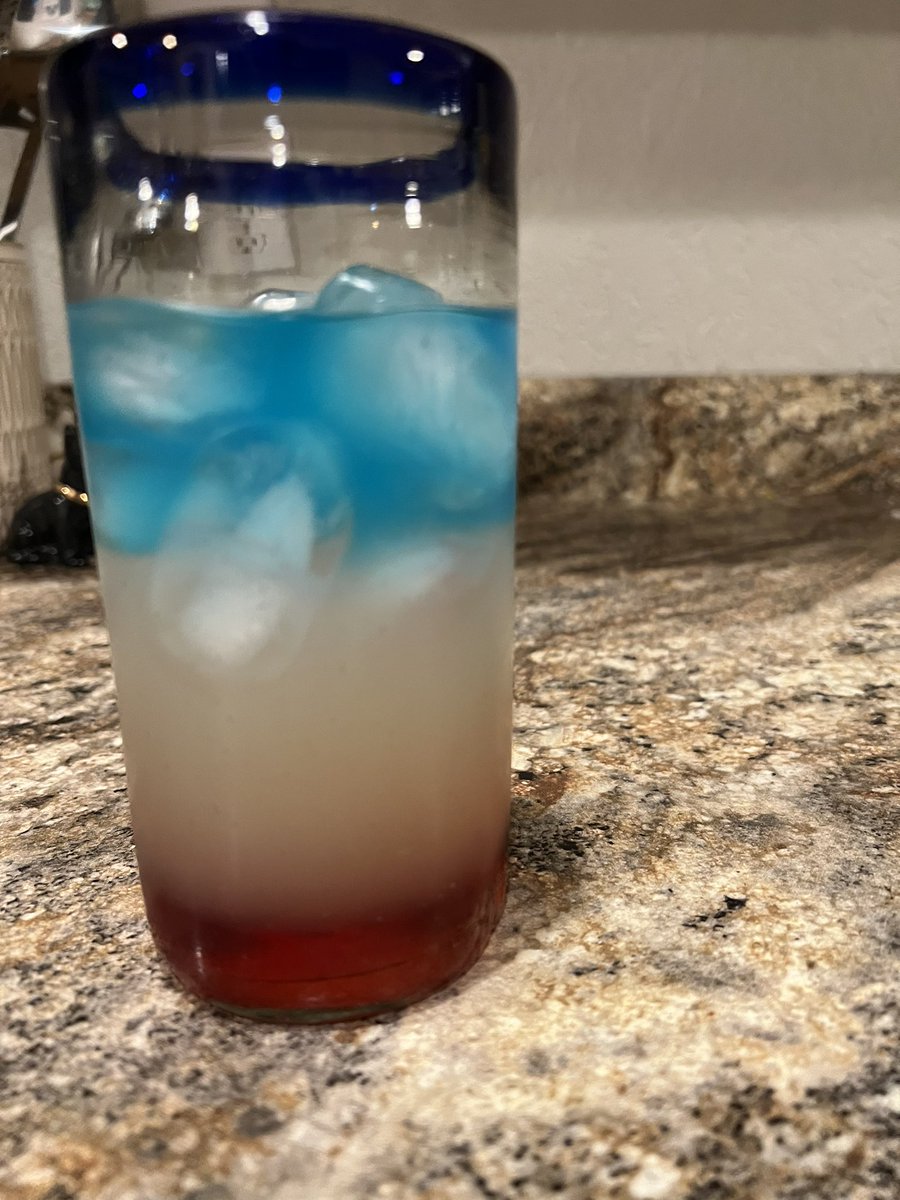 Trying out my 4th of July cocktail/mocktail