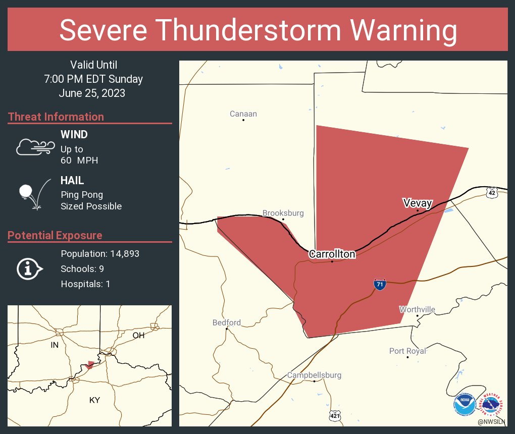 NWS Wilmington OH on Twitter "Severe Thunderstorm Warning including