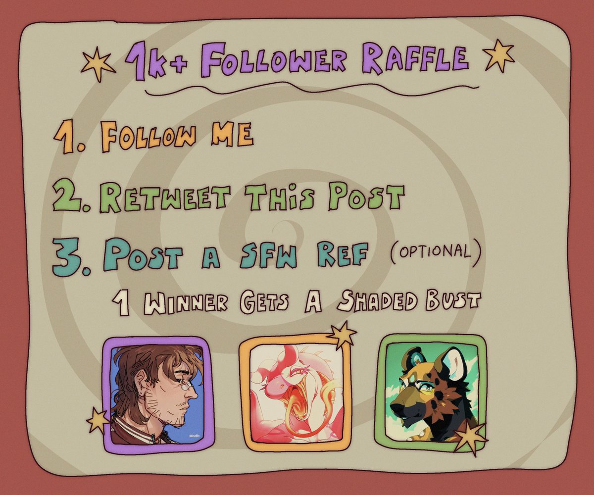 Like I promised, here's a raffle for 1000 followers! Thank you everyone for helping me reach this goal :D 💚

I will roll a winner on August 3rd 
All ocs welcome! (human, anthro, feral, mecha. other?)  

Good luck! 🌱✨