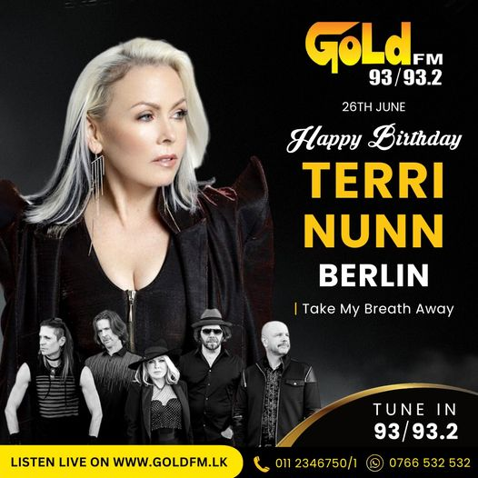 HAPPY BIRTHDAY TO TERRI NUNN TUNE IN  93 / 93.2 Island wide    