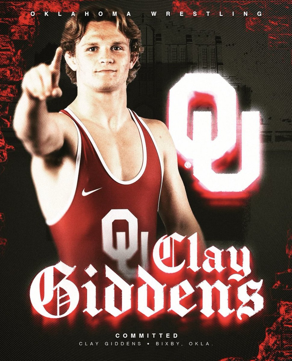 Congrats to Clay Giddens-Buttram and his family on his commitment to OU Wrestling. #StayGold #TulsasFinest