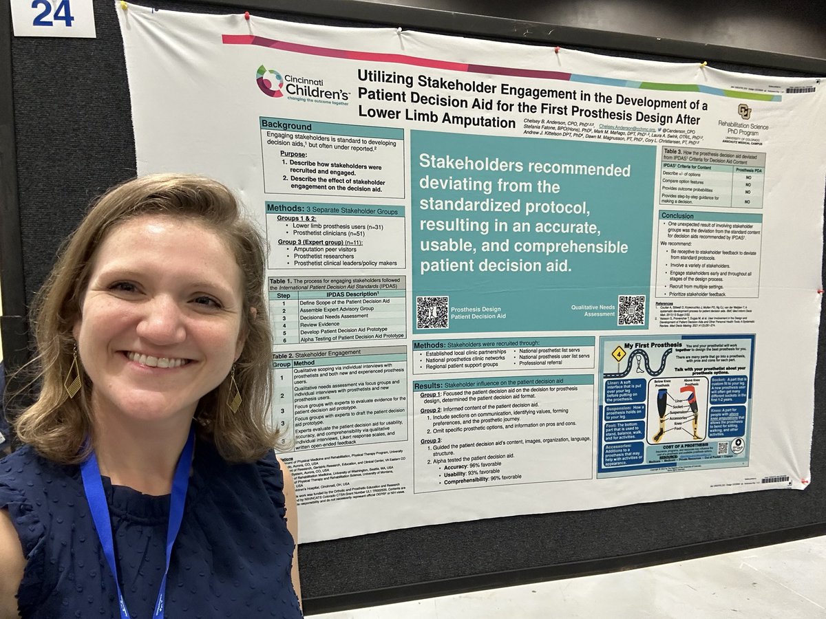 If anyone is interested in talking about #shareddecisionmaking in pediatrics or lower limb amputation, come stop by my poster # a24 at @AcademyHealth #ARM2023