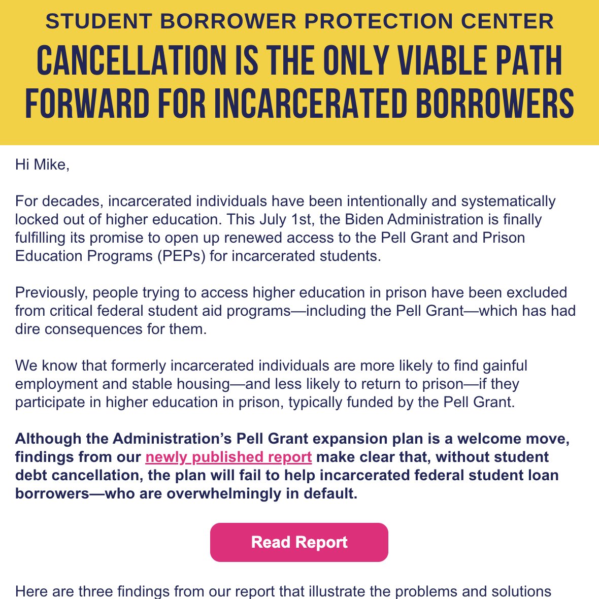 Incarcerated persons have been historically left out of higher education opportunities.

But as @POTUS expands access, our new report shows his student debt cancellation plan is still necessary.

Learn more:
conta.cc/46m8EPY

For future emails:
bit.ly/sbpc-email-sig…