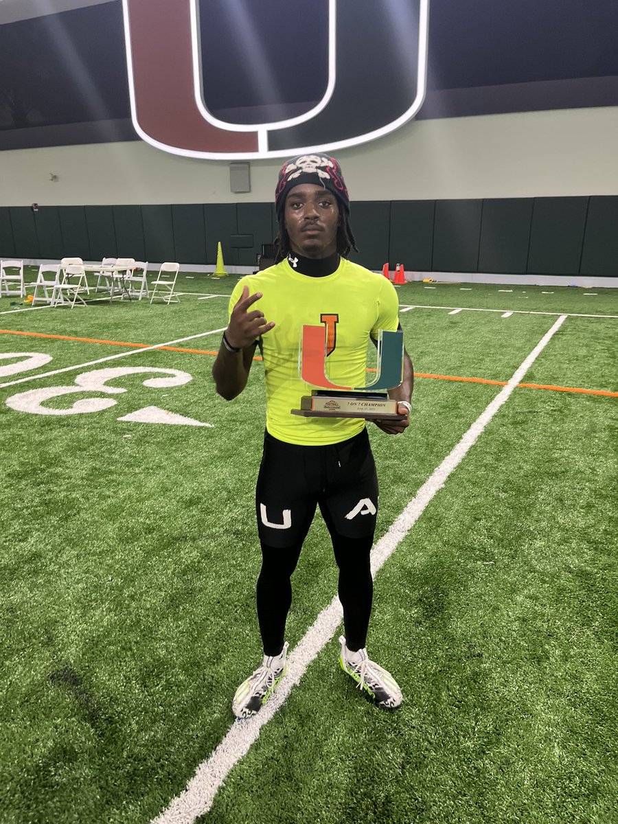 Great day at the university of miami💚🧡 <a href="/JonesHSFootball/">Jones Tigers Football</a>