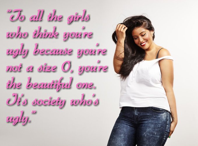 'To all the girls who think you're ugly because you're not a size 0...' #BeYourself #Beauty #BodyImage #Trending #ThinkBIGSundayWithMarsha