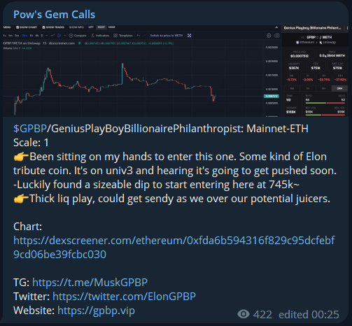 ElonGPBP's tweet photo. $GPBP getting into the hands of ze OGs. love to see it @traderpow 🫡

(one of the coolest OGs out there, if you're not following I can't even) https://t.co/SbdqzLWCnz