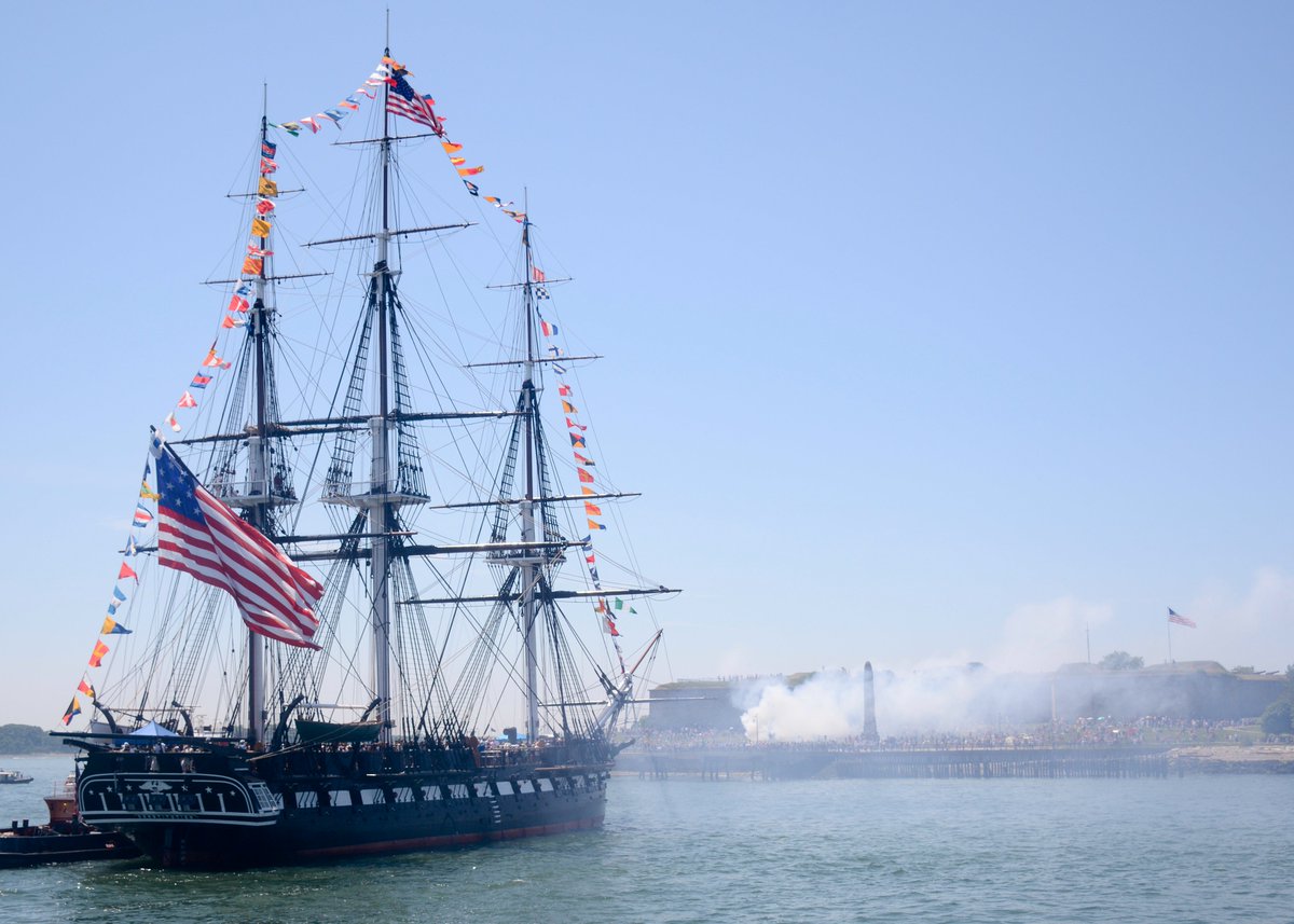 USSConstMuseum's tweet photo. Join us in the Navy Yard to watch @USSConstitution  return to the pier from her cruise in #Boston Harbor on July 4th. Oh, and did we mention we're having a party, too? 🇺🇸 🎉 🎈 🎂

Celebrate #IndependenceDay with us: https://t.co/TIqnhY8TXb

#blockparty

📷 Courtesy U.S. Navy https://t.co/hVXmja4saw