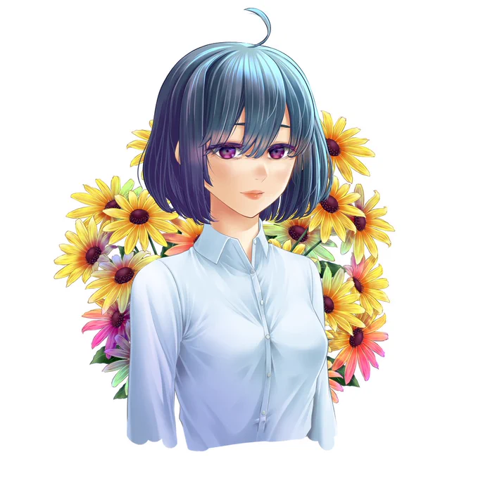 ルドベキアの花言葉 「正義・あなたを見つめる・公平」  #落書き #drawing #イラスト #花言葉
