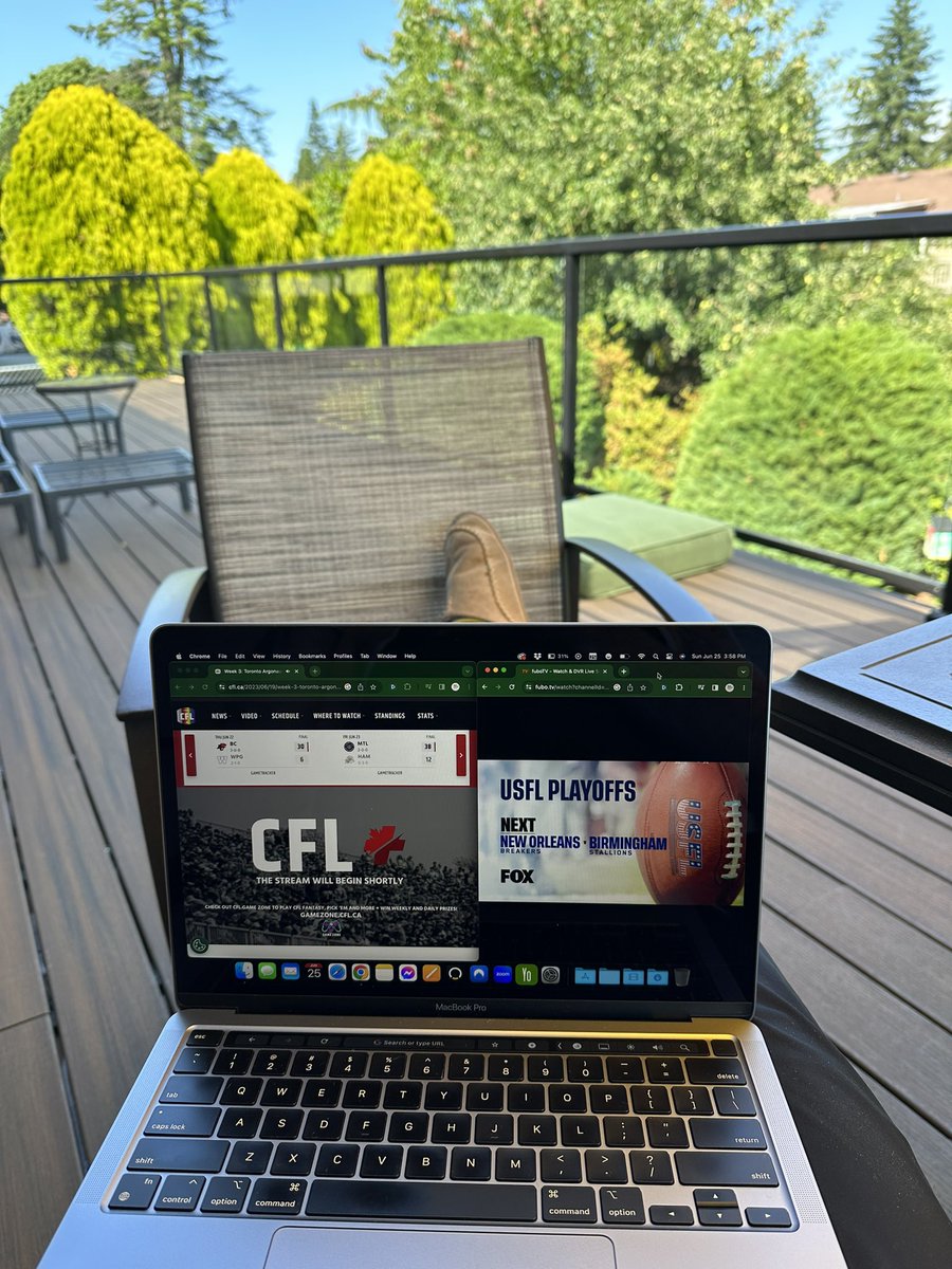 the_markcast's tweet photo. #CFL week 3 and #USFLPlayoffs airing head-to-head.

Show me your viewing setup. 🫡

@CFL 
@USFL 
#USFL 
#Argos
#GoElks https://t.co/oiVa0VYnH8