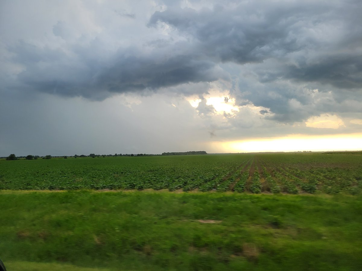 sunshinemkm's tweet photo. Looking west from 141 S (just a quarter mile down from Ms Addie's) cloud/rain line @ryanvaughan https://t.co/SHl9uSQdJl