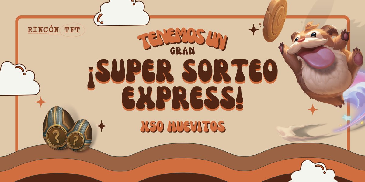 RinconTFT's tweet photo. 🚨 ¡TENEMOS UN SUPER SORTEO EXPRESS! 🚨

Les proponemos un trato 🧐: vamos a sortear 50🥚, pero si llegamos a los 3000 seguidores, ¡SORTEAMOS 100!

Para participar: 

-follow: @RinconTFT. 
-♥️ y 🔁.
-menciona 2 amigos.

¡Sortea el 28/06! https://t.co/elgtb65iqL