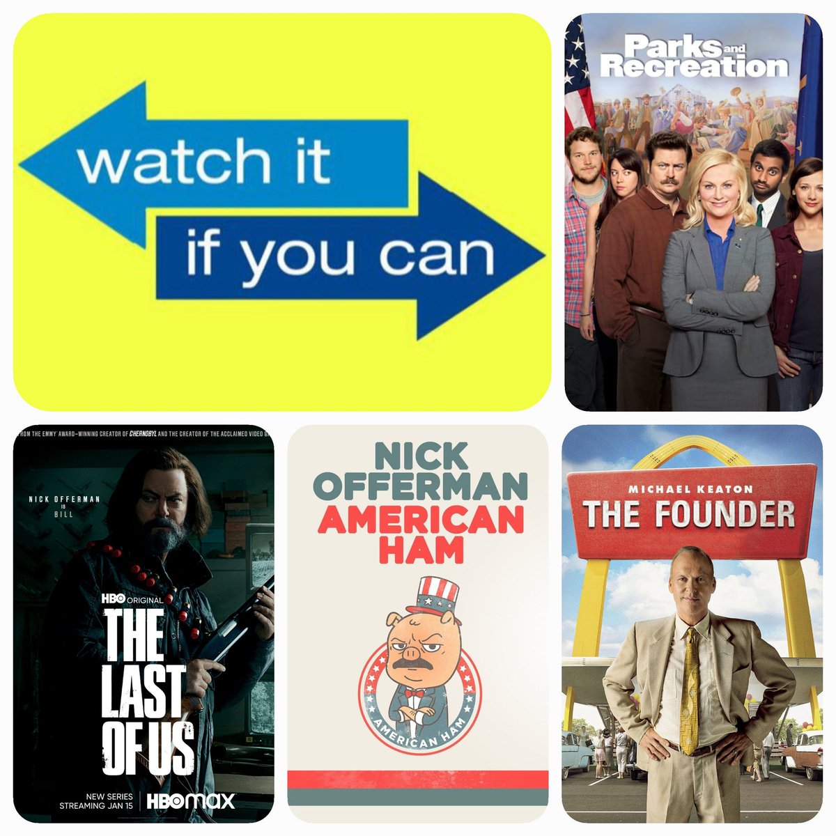 Some of our favourites featuring Nick Offerman.

Any you haven't seen? Then maybe...
just maybe #watchitifyoucan