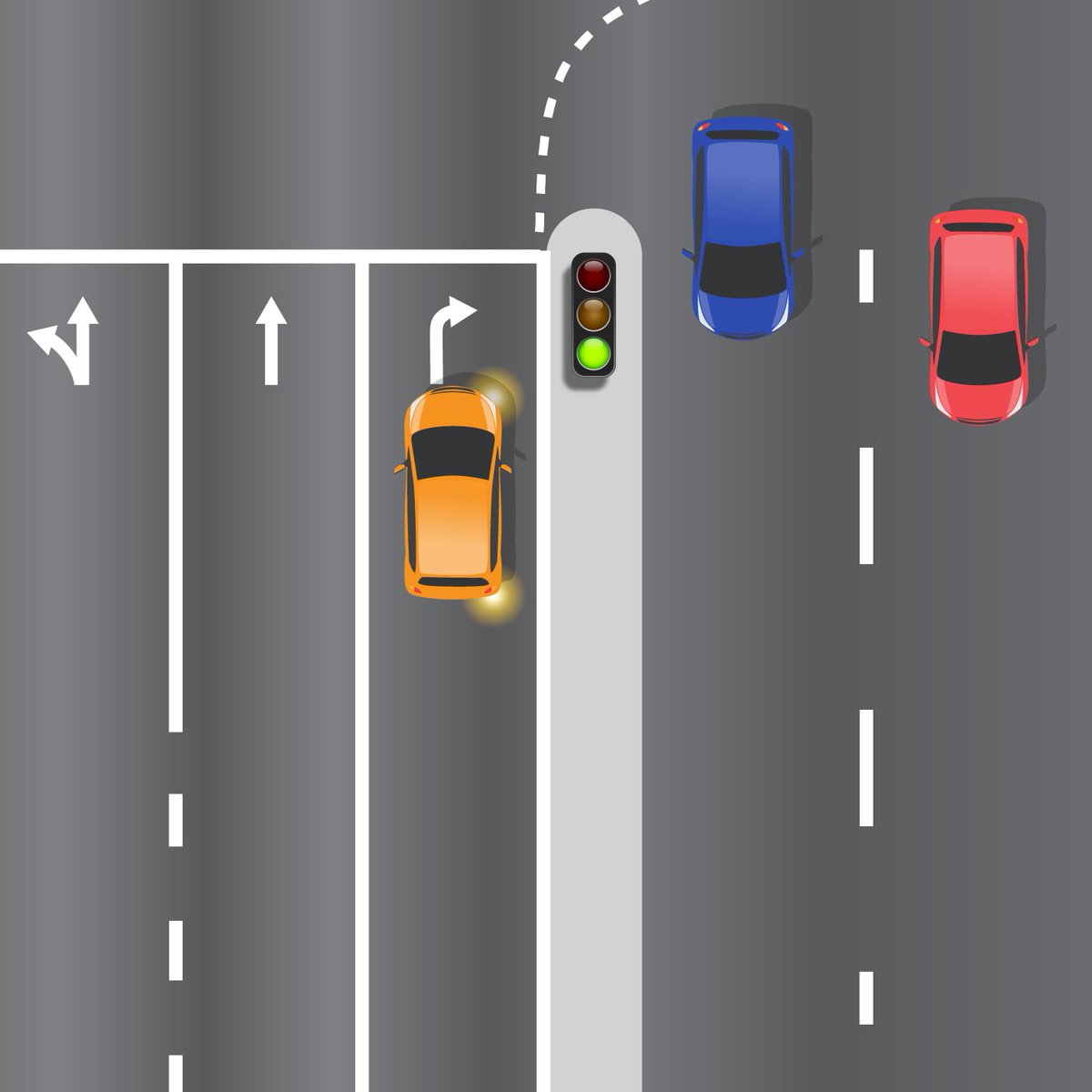 TMRQld's tweet image. You know your road rules, and now’s your chance to prove it. 

The driver of the yellow car is approaching this set of traffic lights. Are they allowed to do a U-turn here?