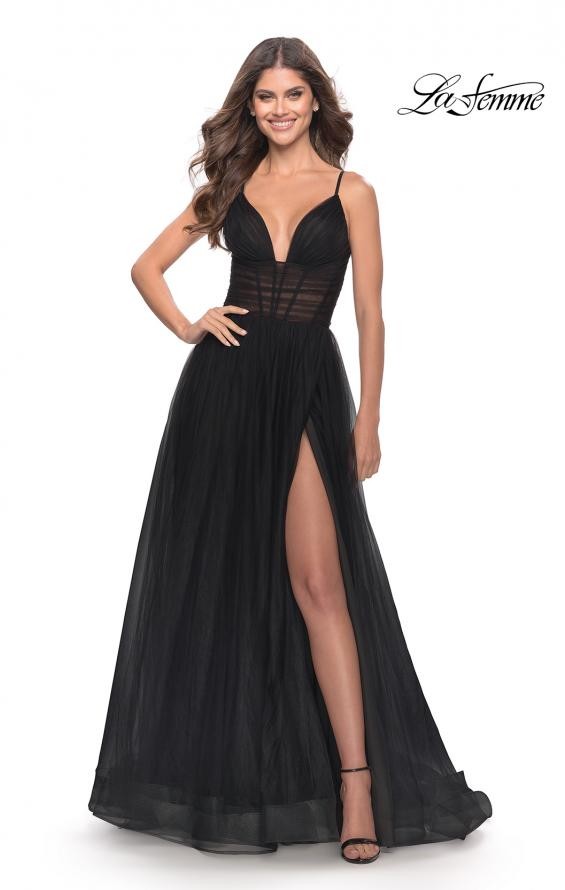 simple stunner 🤩🖤 @lafemmefashion #DressGalaxy #black #blackdress #stunning #tulle #simple #elegant #fun #ballgown #sparkles #sequins #glitter #prom #Promdress #Prom2023 #prom23 #prom2023