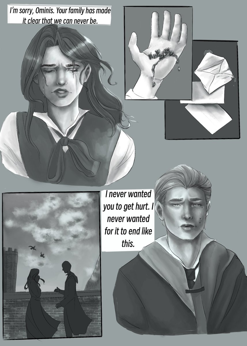 Iona and Ominis started dating summer of 5th year into 6th. It wasn’t till around Christmas did his family catch on to her lineage. Hateful letters turned to threatening letters. It wasn’t till his brother and uncle cornered her in Hogsmeade did Iona realize the severity of…