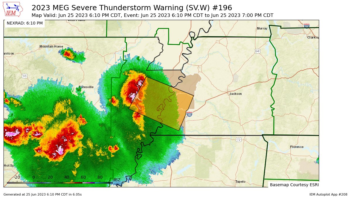 IEMBot MEG on Twitter "MEG issues Severe Thunderstorm Warning [damage