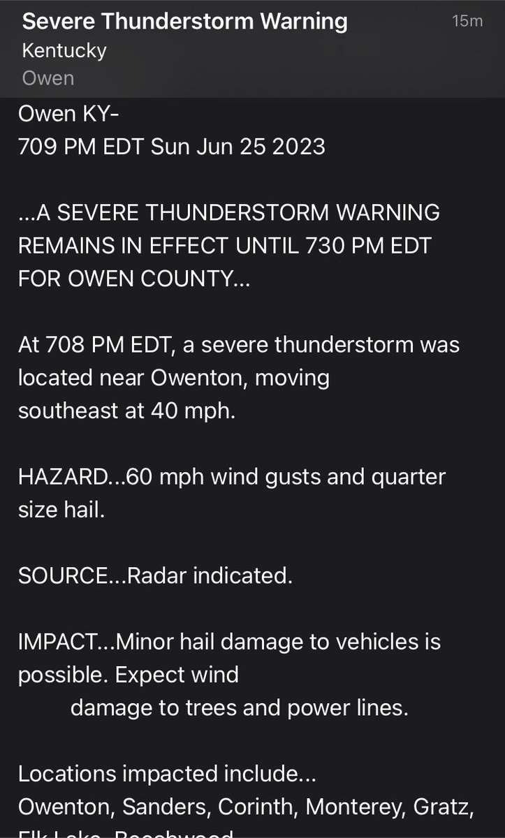 Owenton, KY Area #kywx Another strong storm is beginning to show mild rotation. Stay weather aware. You are still under a severe t-storm warning. Will keep monitoring this cell as it develops.