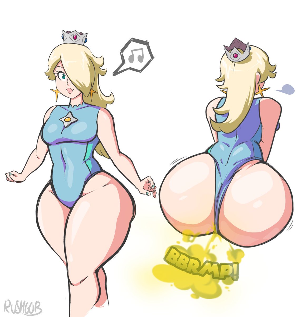 And a doodle from a while back for all you Rosalina likers. She didn't eat the buttshroom. She just farted.