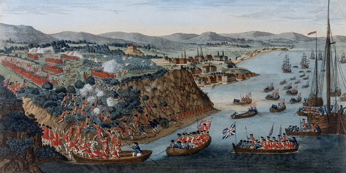 Today in 1759, a British army under James Wolfe lays siege to the fortress city of Quebec. The 78-day standoff ends when the redcoats draw the French out onto the Plains of Abraham and defeat them in less than an hour. Wolfe dies in the battle but New France falls to the British.