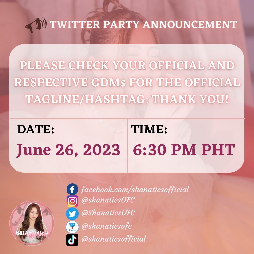 Good morning SHAnatics, solids, and shippers! 😊

Join our Twitter Party later for our best girl at 6:30 PM PHT 🕡

It's time to save drafts, fam! Thank you and keep safe! 💗

#ShanaiaGomez | @gomezshanaia