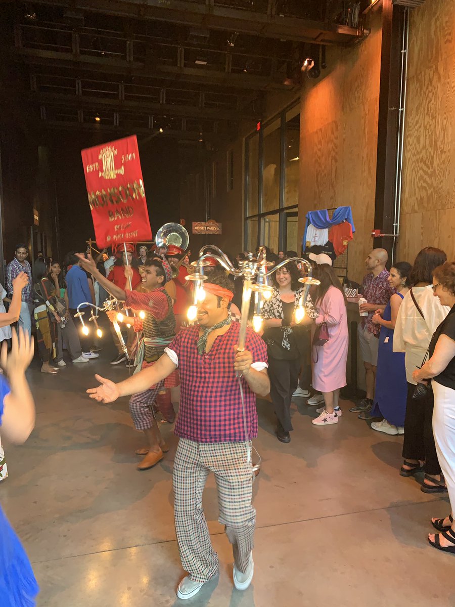raju's tweet photo. A packed @stannswarehouse awaiting @MiraPagliNair’s final NYC performance of #MonsoonWedding. Mira joined the pre-show baraat and I spot @redbaraat’s @sunnydrums also in the audience tonight. https://t.co/qLP2ac0Qvn