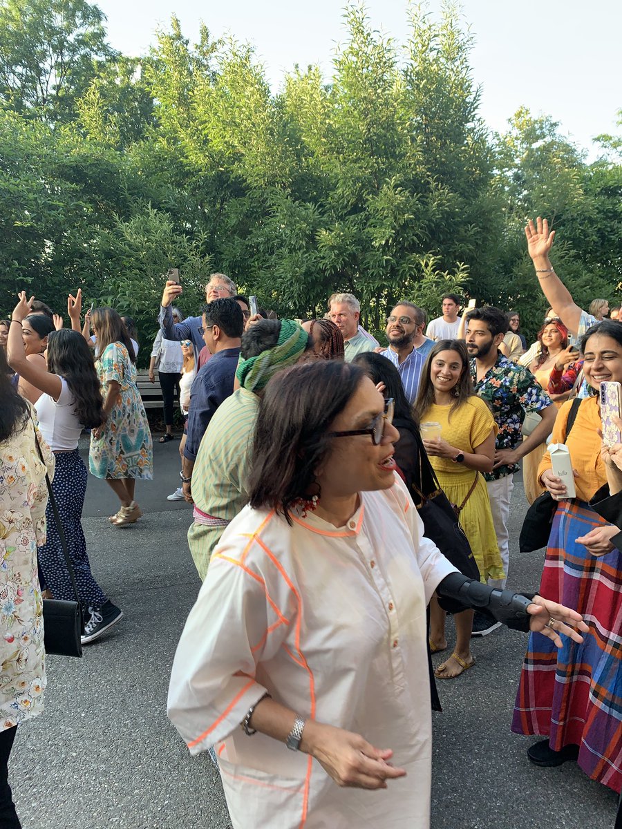 raju's tweet photo. A packed @stannswarehouse awaiting @MiraPagliNair’s final NYC performance of #MonsoonWedding. Mira joined the pre-show baraat and I spot @redbaraat’s @sunnydrums also in the audience tonight. https://t.co/qLP2ac0Qvn