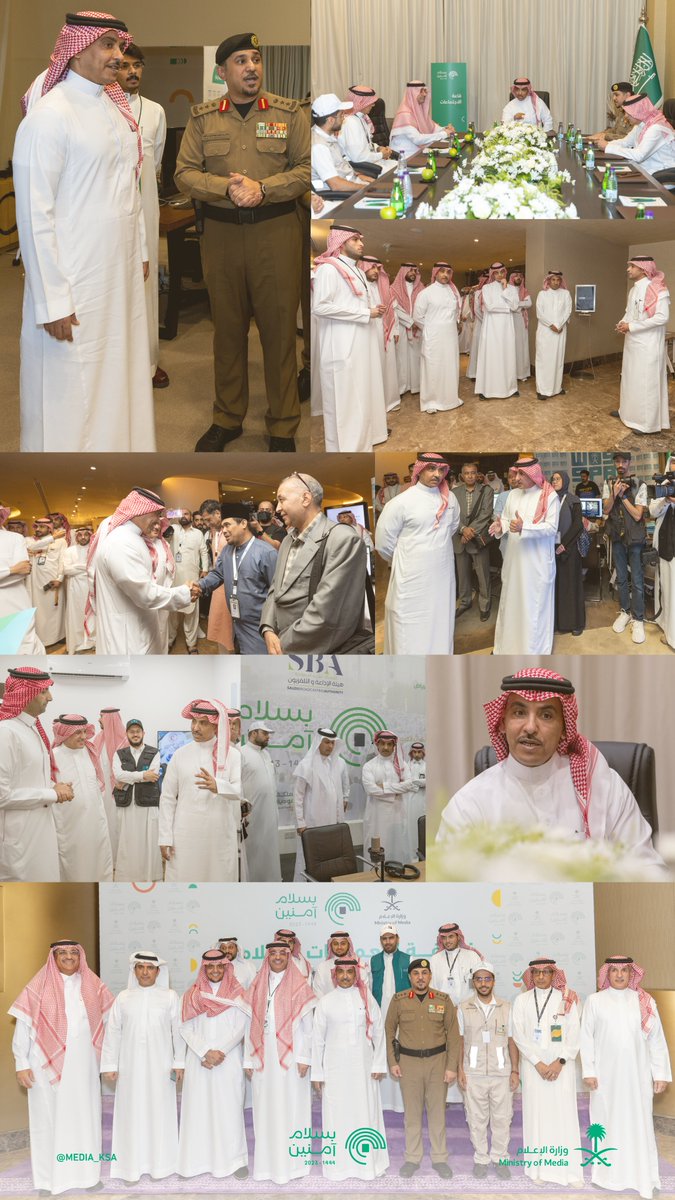 media_ksa's tweet photo. وزير الإعلام يتفقد مقار الوزارة والهيئات التابعة لها بالمشاعر المقدسة. #بسلام_آمنين https://t.co/BOfCGwqg3b