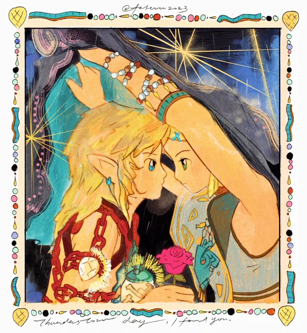 ⚡️雷中公主和她的落水小狗⚡️  #Zelda #Zelink #ZeldaTearsOfTheKingdom #totkfanart #TOTK
