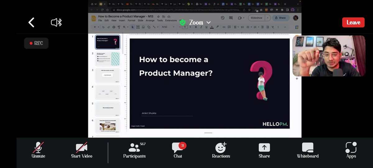 I recently participated in a two-day online seminar on product management by <a href="/HelloPMco/">HelloPM.co</a>. The seminar covered various topics such as 3D of Product Management , Prioritisation, How to land in to PM job , and other intresting tips. I learned a lot from the speakers