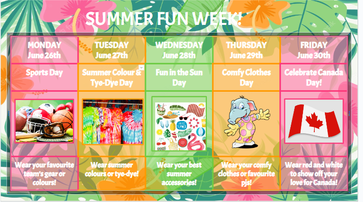 Summer Fun Spirit Week. <a href="/HOFAM_DPCDSB/">Holy Family DPCDSB</a>