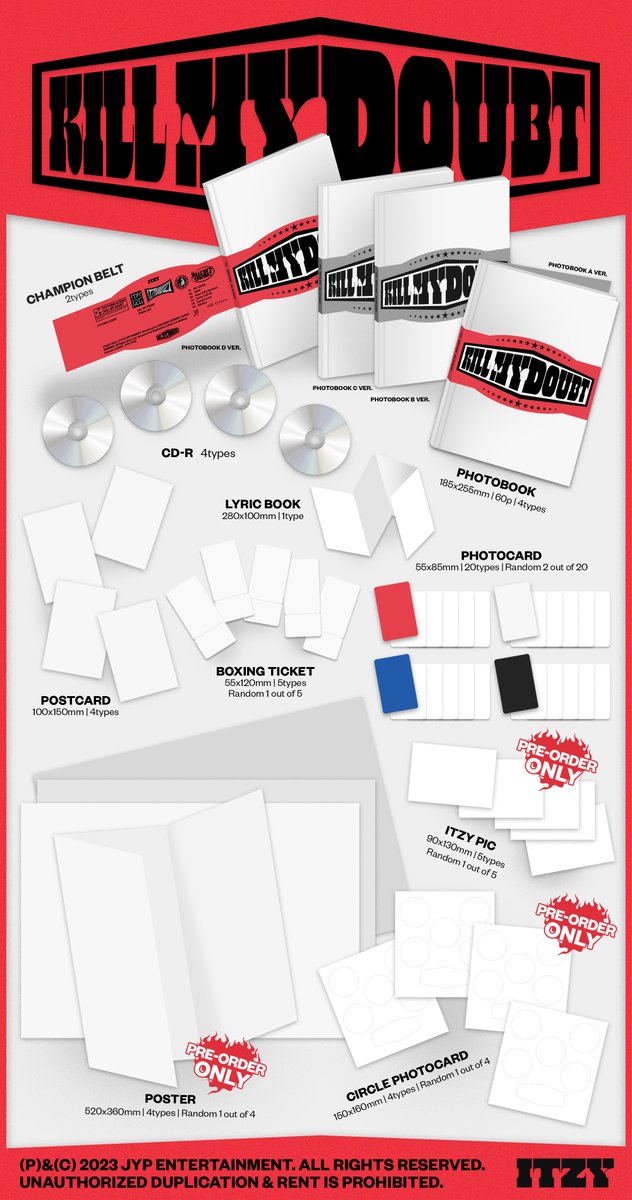 ITZYofficial's tweet photo. ITZY <KILL MY DOUBT> PRE-ORDER

💿 MusicKorea / PHOTOCARD
STANDARD https://t.co/WHHNAuoCQH
LIMITED https://t.co/qNlsxV0u5J
DIGIPACK https://t.co/YRWwYkhzwr
CASSETTE https://t.co/MbcqLCRINf

🥊Release
2023.07.31 MON 6PM (KST) | 5AM (EDT)

#ITZY #MIDZY @ITZYofficial
#ITZYComeback
#ITZY_KILLMYDOUBT
#ITZY_CAKE