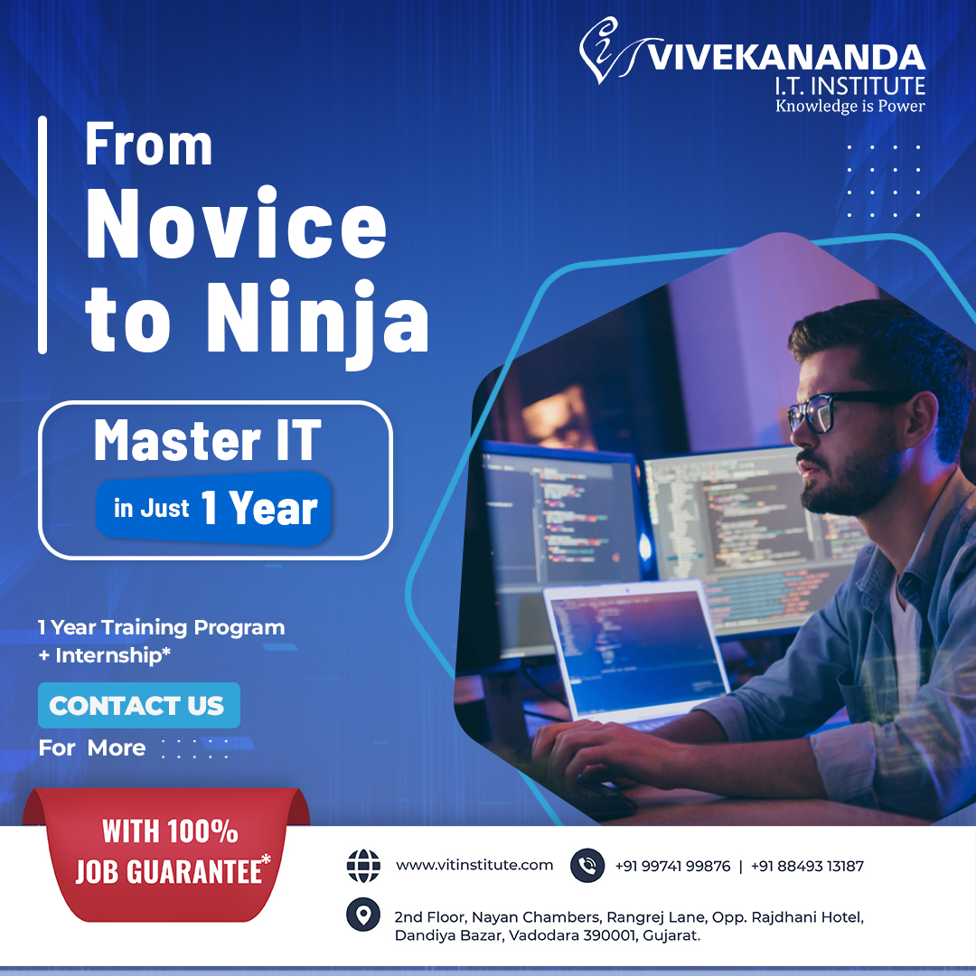 Whether you're a beginner or an aspiring IT professional, our institute is here to empower you. 

#IT #ITEducation #ITinstitute #ITinstituteinVadodara #ITcourses #gurukulofnetworking #VivekanandaITinstitute #ITtraininginstitute #vit #Vadodara #Vadodaracity