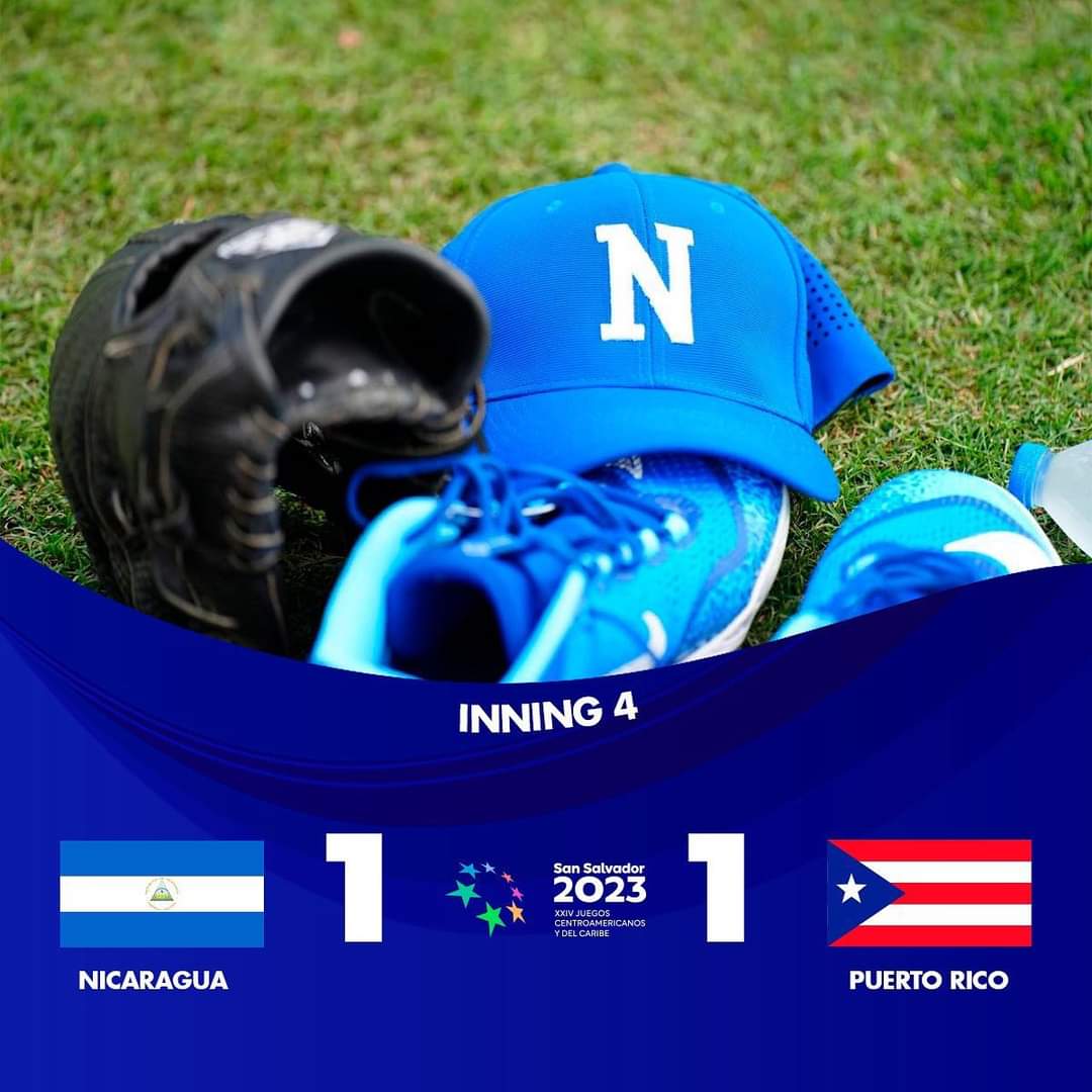 selebeisbolnic's tweet photo. 4 inning completos ⚾️
¡Vamos Nicaragua! 🇳🇮
El zurdo Leo Crawford retiró a los tres bateadores en fila realizando una gran labor en el montículo 🕺🏾💪
#juegoscentroamericanosydelcaribe #beisbol #nicaragua #pinoleros https://t.co/6iCmticOeF