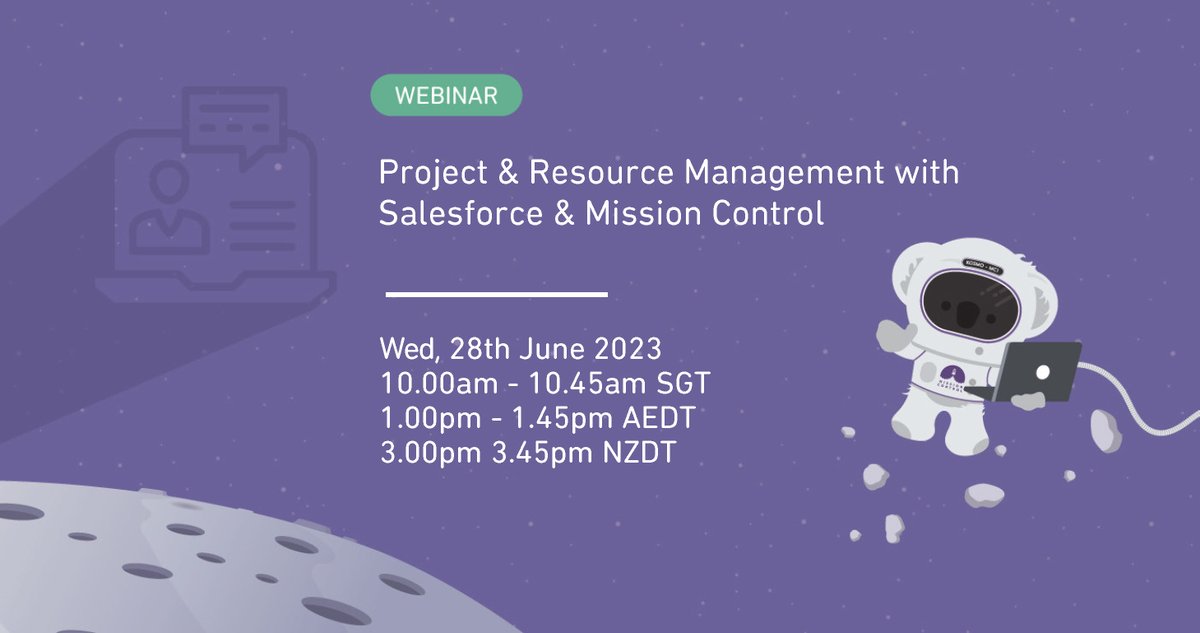 Our monthly Mission Control overview webinar is happening this Wednesday at 1pm AEDT. The 30min session takes you on a flyover of our project management software and then lasers in on a few key features. To book head here > tinyurl.com/yy9w7x4t
#projectmanagement #salesforce